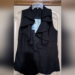 Anthropologie Tabitha Black Wool Vest Size 12